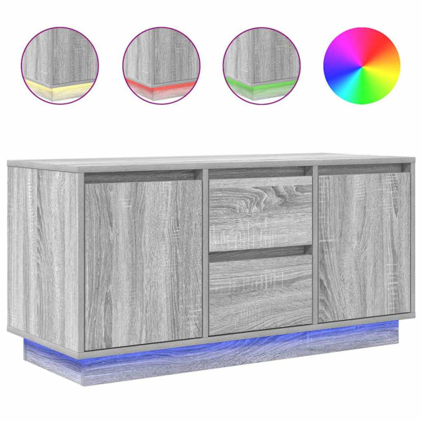 Mueble de TV con luces LED Sonoma gris 100x41x50 cm M 2