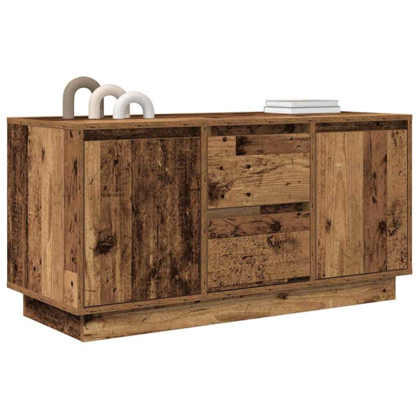 Mueble de TV con luces LED madera vieja 100x41x50 cm M 5