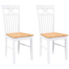 Cadeiras de jantar 2 pcs madeira de seringueira maciça branco 2