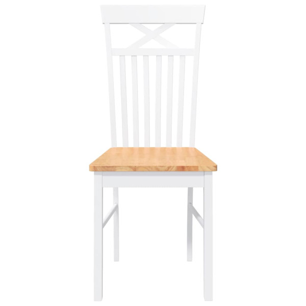 Sillas de comedor 2 unidades madera maciza de caucho blanco M 5
