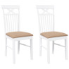 Sillas de comedor con cojines 2uds madera maciza blanco caucho 2