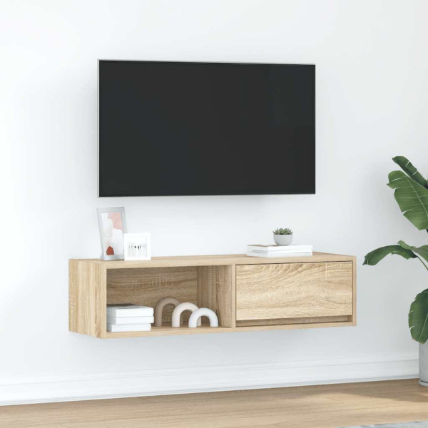Mueble de TV de roble Sonoma 100x31x25.5cm Madera de ingeniería D