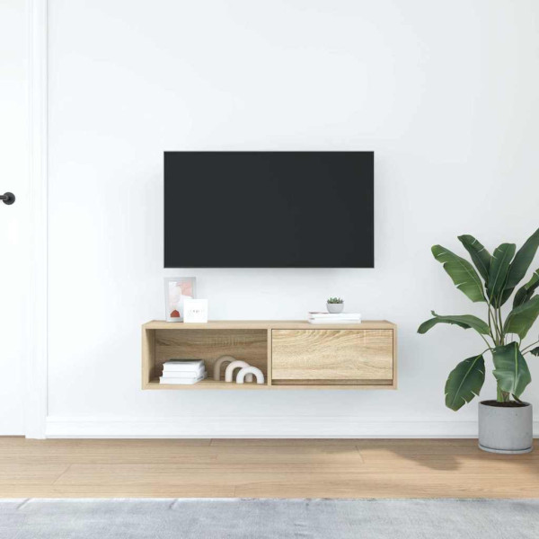 Mueble de TV de roble Sonoma 100x31x25.5cm Madera de ingeniería M 3