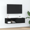 Mueble de TV de madera de roble negro 100x31x25.5 cm 1