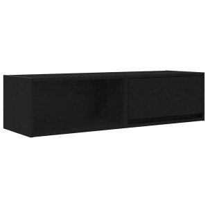 Mueble de TV de madera de roble negro 100x31x25.5 cm H