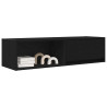 Mueble de TV de madera de roble negro 100x31x25.5 cm 4