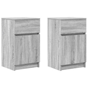 Mesa de cabeceira 2 pcs derivados de madeira cinzento sonoma H