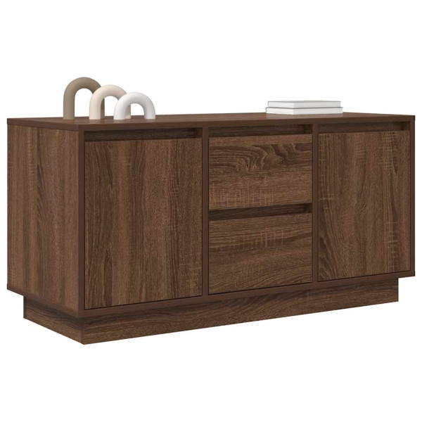 Mueble de TV con luces LED roble marrón 100x41x50 cm M 5