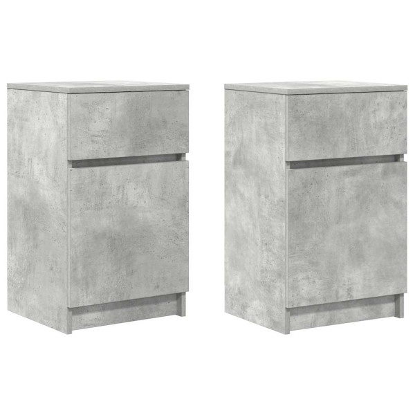 Mesitas de noche 2 uds madera contrachapada gris 39x35x65 cm M 2