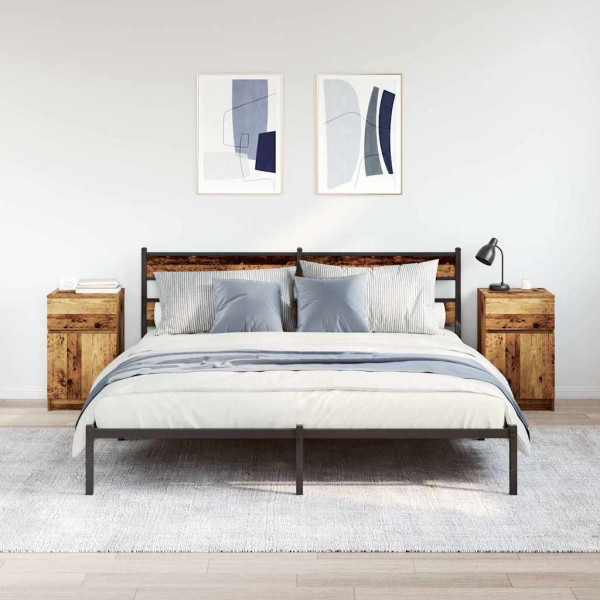 Mesitas noche 2uds madera contrachapada madera vieja 39x35x65cm M 3