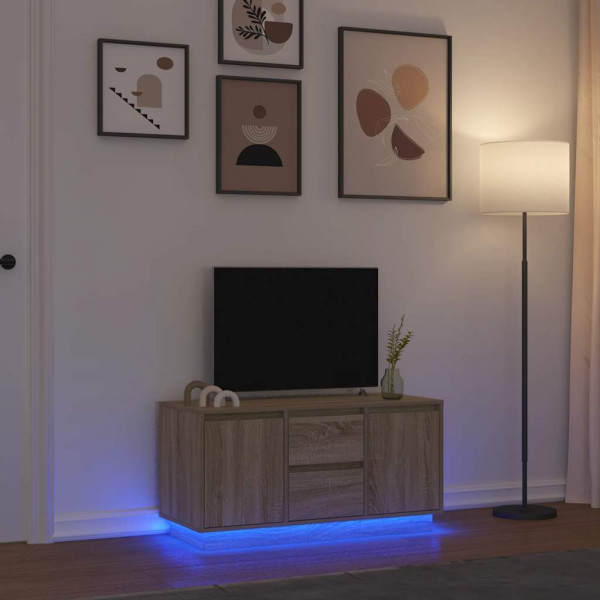 Mueble de TV con luces LED roble Sonoma 100x41x50 cm D