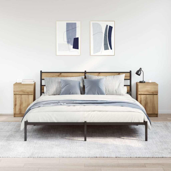 Mesas de cabeceira 2pcs derivados de madeira carvalho artisiano M 3