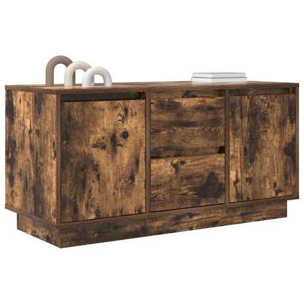 Mueble de TV con luces LED roble ahumado 100x41x50 cm M 5