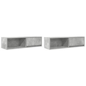 Móveis de TV 2pcs 100x31x25.5 cm deriv. madeira cinza cimento H