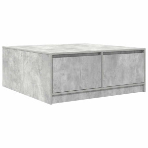 Mesa de centro con cajones gris hormigón 100x100x40 cm H