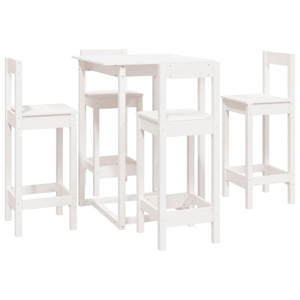 5 pcs conjunto de bar pinho maciço branco M 2
