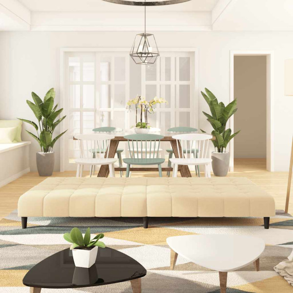 Sofá cama de 2 plazas terciopelo color crema M 3