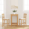 Taburetes de bar con cojines 2 uds madera maciza natural caucho 1
