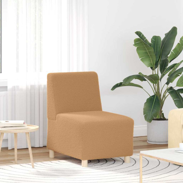 Sillón de sofá beige 55 cm tejido imitación lana rizada D