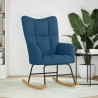 Silla mecedora de tela azul 3