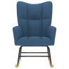 Silla mecedora de tela azul 4