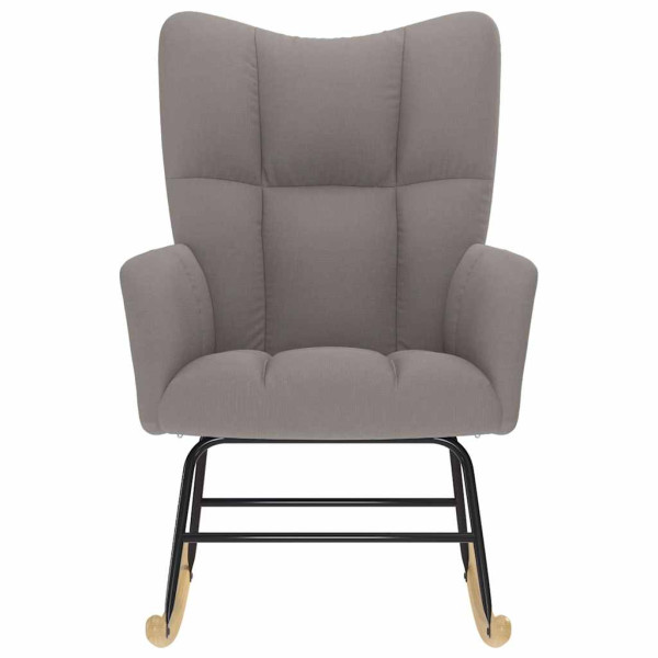 Silla mecedora de tela gris taupe M 4