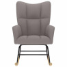 Silla mecedora de tela gris taupe 4