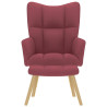 Sillón de relax con taburete tela rojo tinto 4