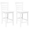 Bancos de bar 2 pcs madeira de seringueira maciça branco 2