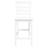 Taburetes de bar 2 uds madera maciza blanca caucho 5