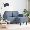 Sofá 2 lugares com chaise longue em L azul 125 cm linho 1