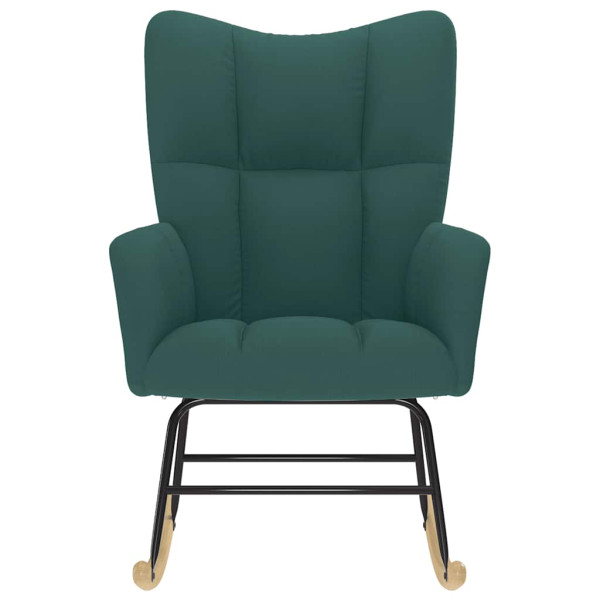 Silla mecedora de tela verde oscura M 4