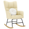 Silla mecedora de tela color crema 1