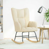 Silla mecedora de tela color crema 3