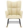 Silla mecedora de tela color crema 4