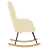 Silla mecedora de tela color crema 5