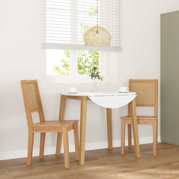 Sillas de comedor 2 unidades madera maciza de caucho D