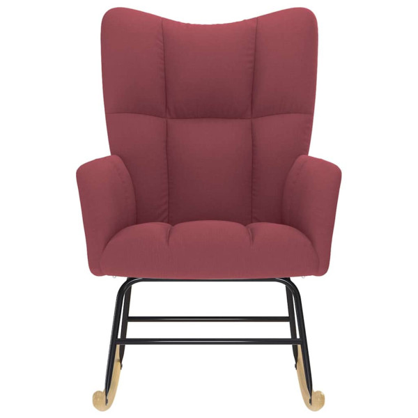 Silla mecedora de tela rojo vino tinto M 4
