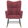 Silla mecedora de tela rojo vino tinto 4