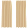 Cortinas de gasa con trabillas 2 uds arena 140x245 cm 2
