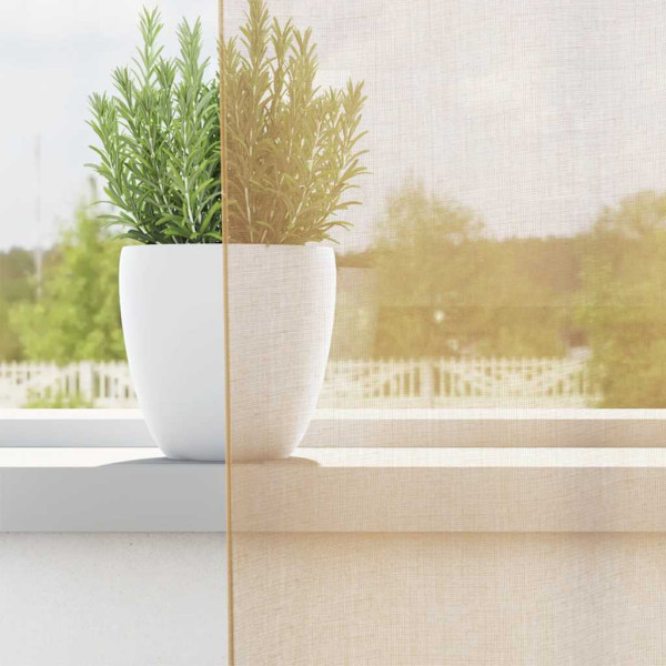 Cortinas de gasa con trabillas 2 uds arena 140x245 cm M 3