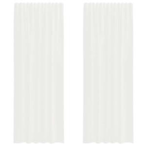 Cortinas de gasa con trabillas 2 uds. color blanco 140x260 cm H