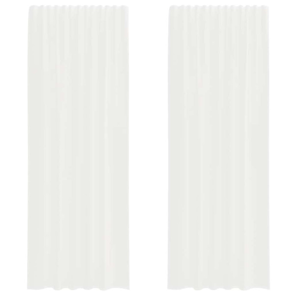Cortinas de gasa con trabillas 2 uds. color blanco 140x260 cm M 2