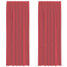Cortinas de gasa con trabillas 2 uds rojo vino 140x260 cm 2