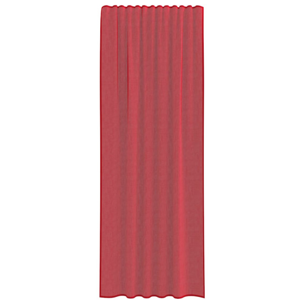 Cortinas de gasa con trabillas 2 uds rojo vino 140x260 cm M 4