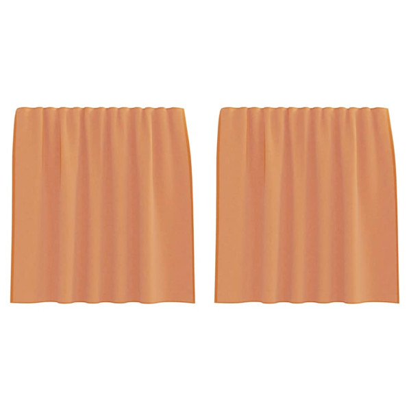 Cortinas de voile com laços 2 pcs terracota 140x140 cm M 2
