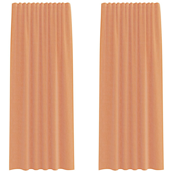 Cortinas de gasa con trabillas 2 uds terracota 140x225 cm M 2