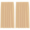 Cortinas de voile com laços 2 pcs areia 140x175 cm 2