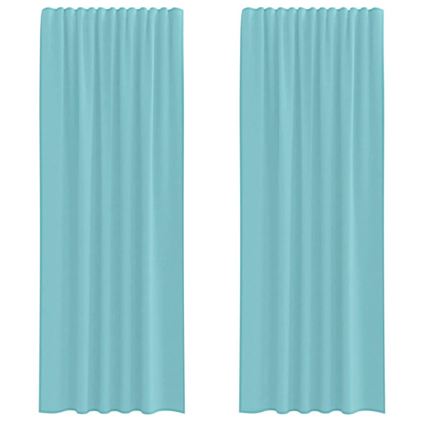 Cortinas de gasa con trabillas 2 uds turquesa 140x260 cm M 2