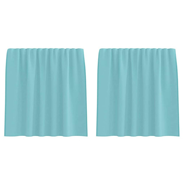 Cortinas de voile com laços 2 pcs turquesa 140x140 cm M 2
